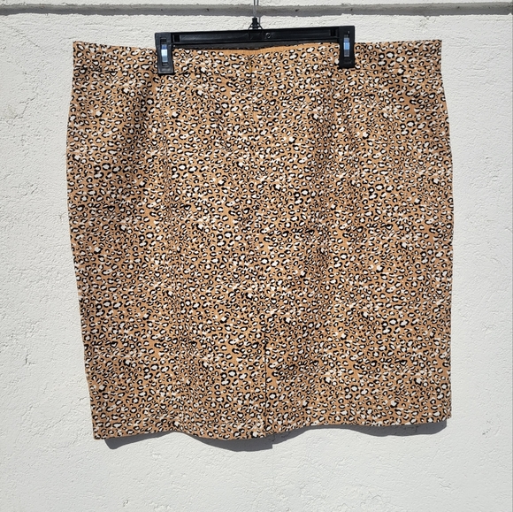 NWT J. Crew Leopard Animal Print Cotton Mini Skirt Size 20 - Picture 2 of 7